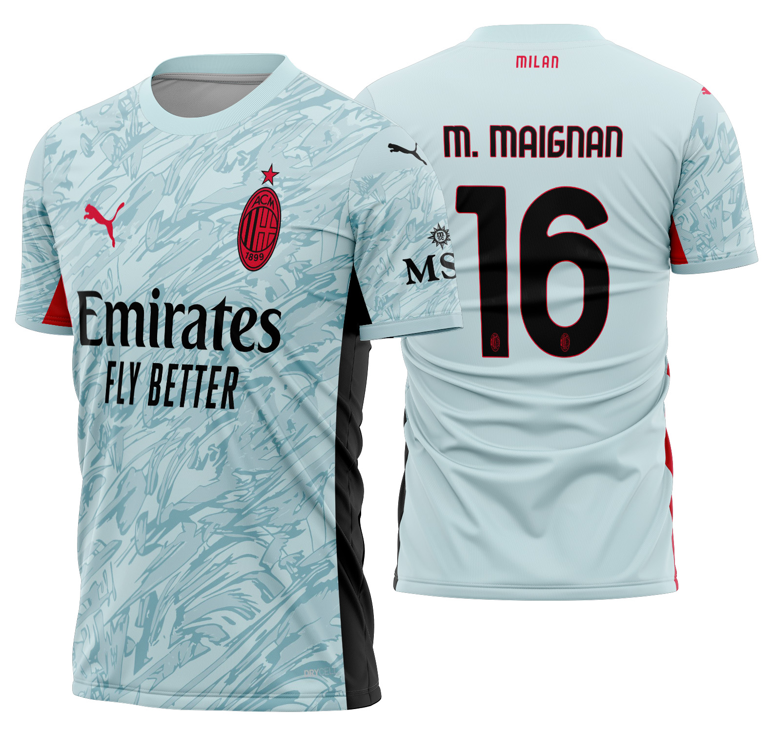 Arte Vetor Camisa AC Milan Goleiro 2025-2026