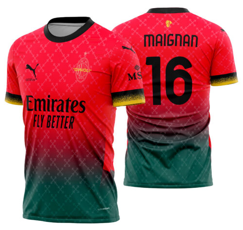 Arte vetor camisa AC Milan Goleiro  2024-2025