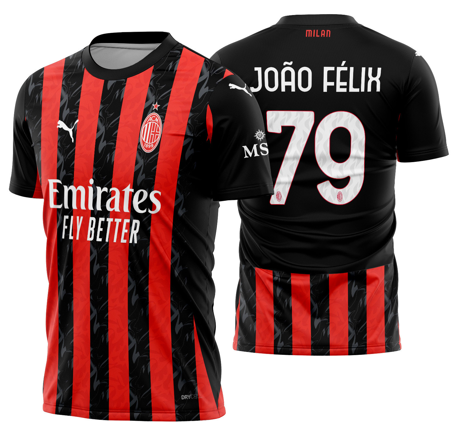Arte vetor camisa AC Milan Local 2025-2026