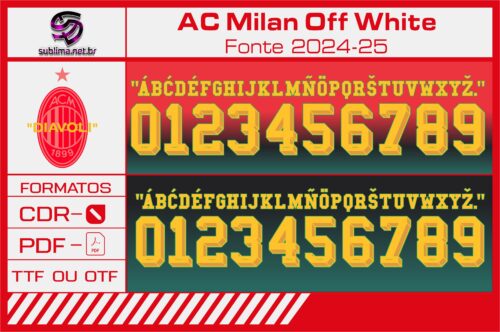 Fonte AC Milan Off White 2024 2025