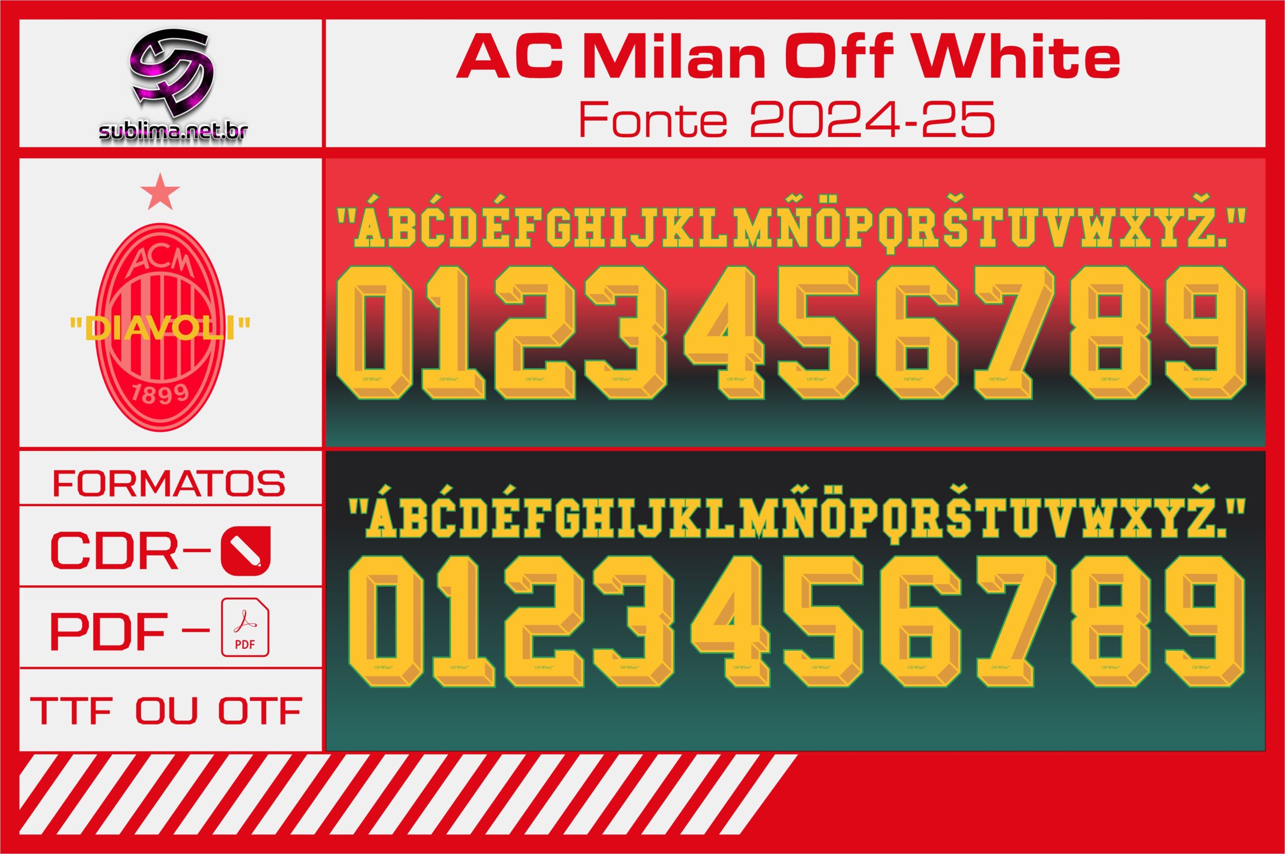 Fonte AC Milan Off White 2024 2025