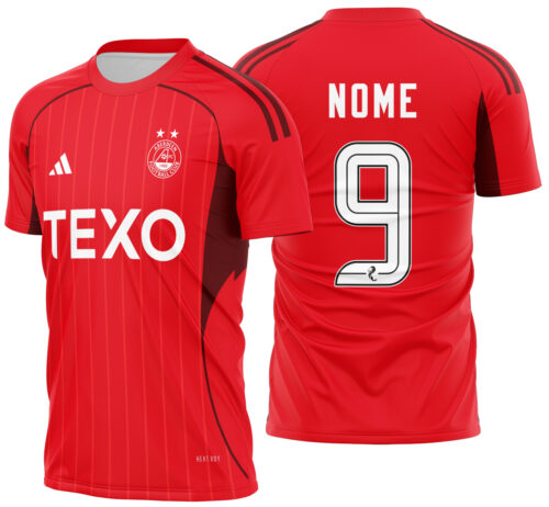 Arte Vetor Camisa Aberdeen FC Local 2025-2026