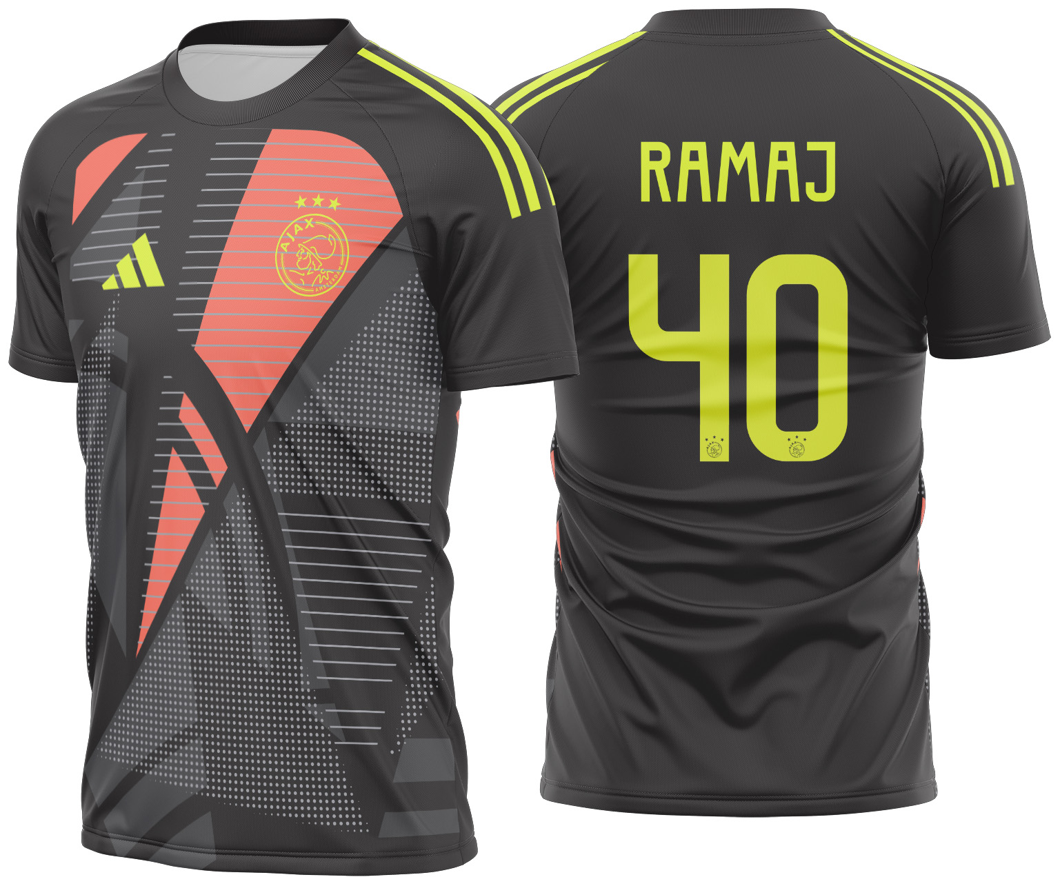 Arte vetor camisa Ajax Goleiro 2024-25