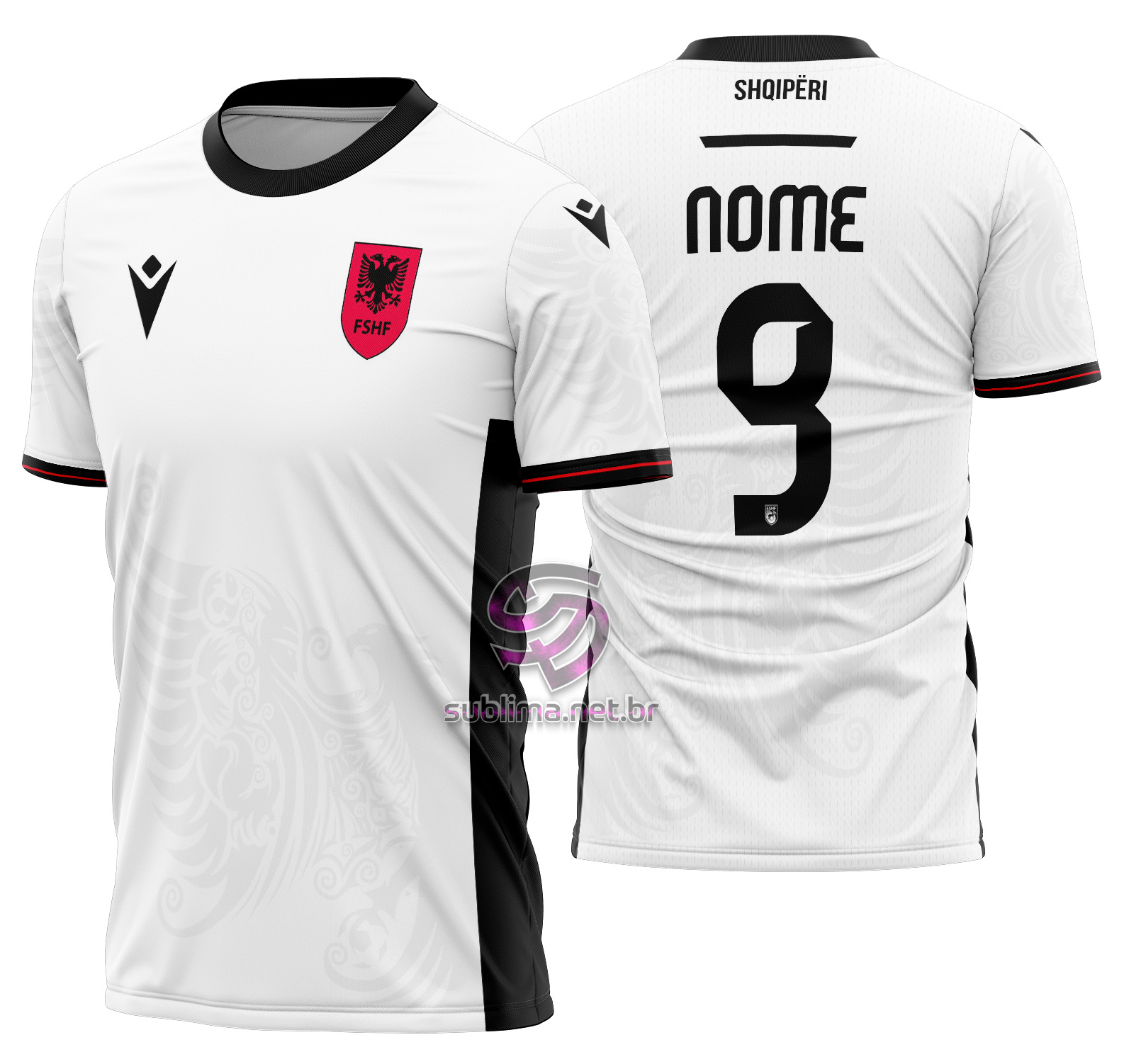 Arte vetor camisa Albania Visita 2025-2026