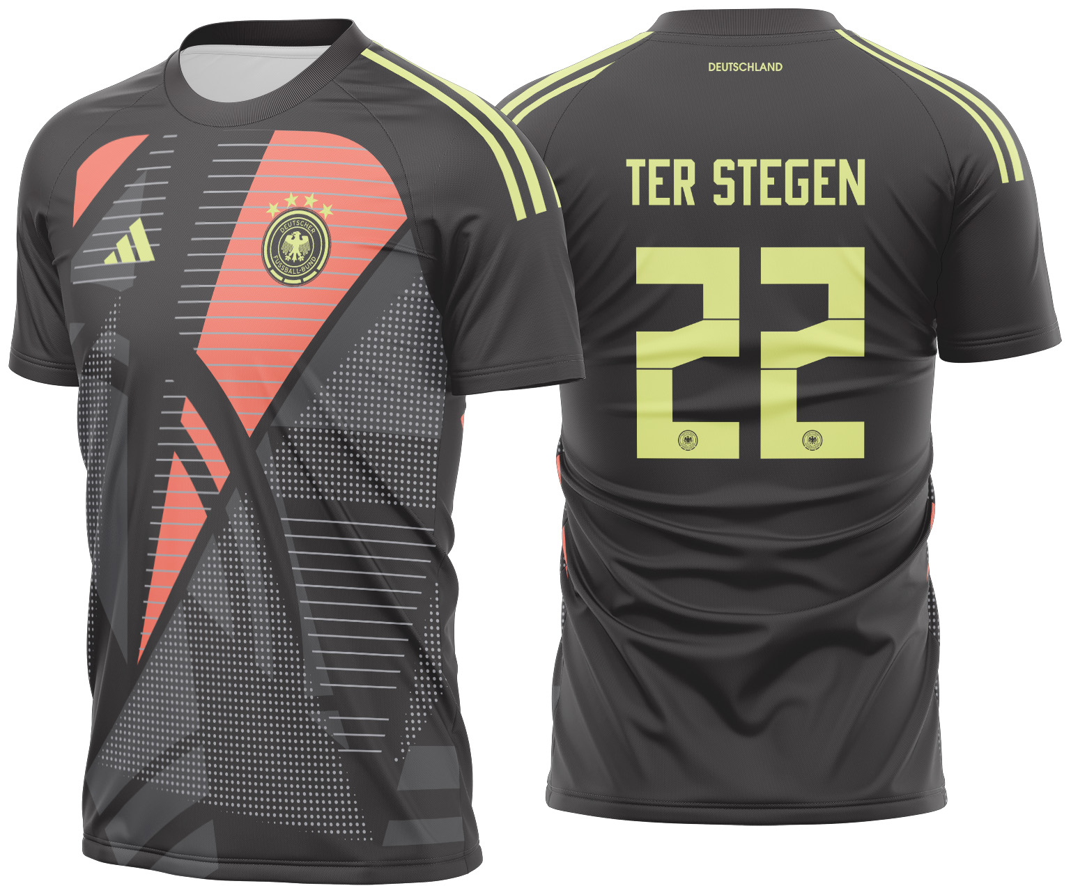 Arte vetor camisa Alemanha Goleiro 2024-25