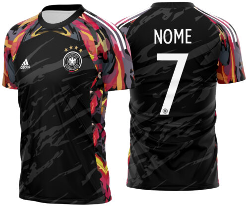 Arte vetor camisa Alemanha torcedor Preto 2022