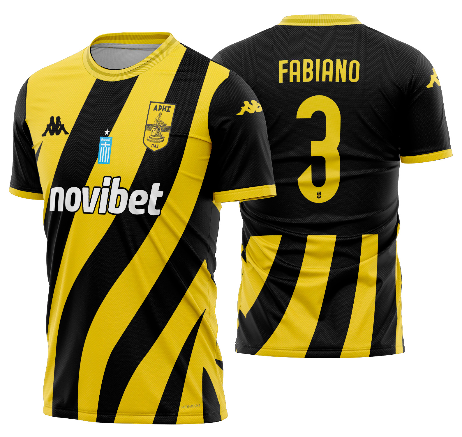 Arte vetor camisa Aris Thessaloniki Local 2024-2025