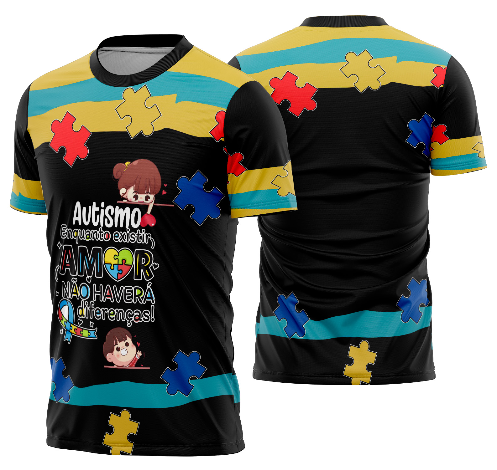 Arte Vetor Camisa Autismo Mod-1