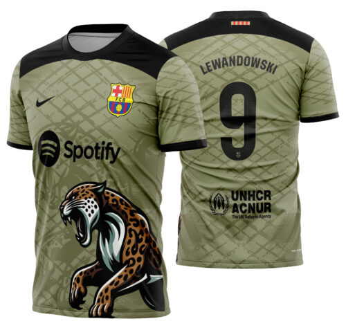 Arte vetor camisa Barcelona Concept onça 2024