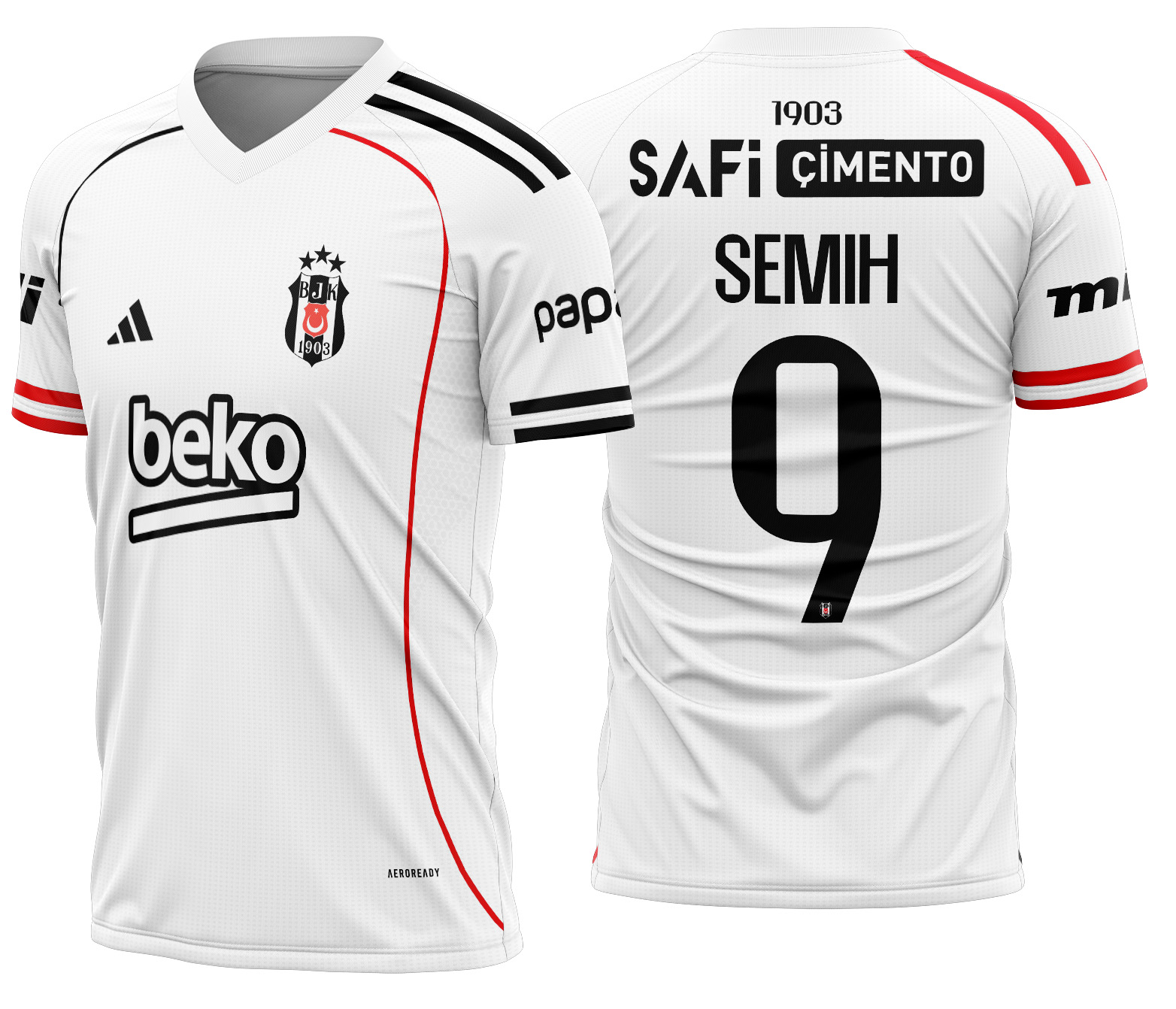 Arte Vetor Camisa Besiktas Local 2025-2026