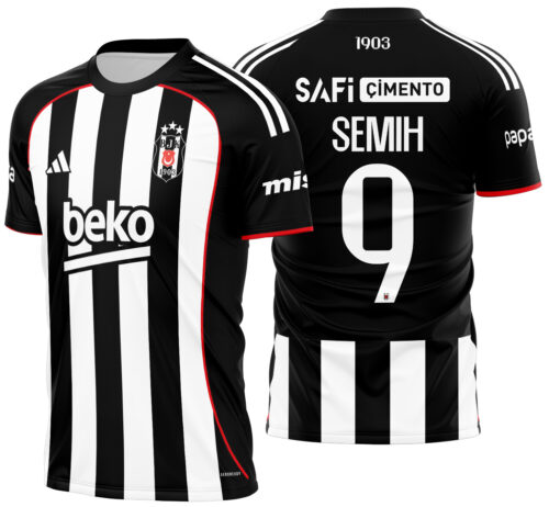 Arte Vetor Camisa Besiktas Visita 2025-2026