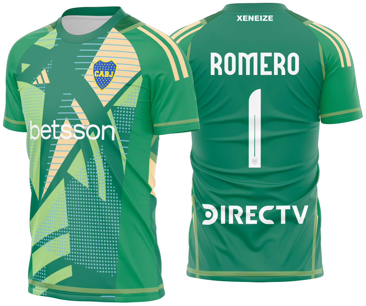 Arte vetor camisa Boca Juniors Goleiro 2024-2025
