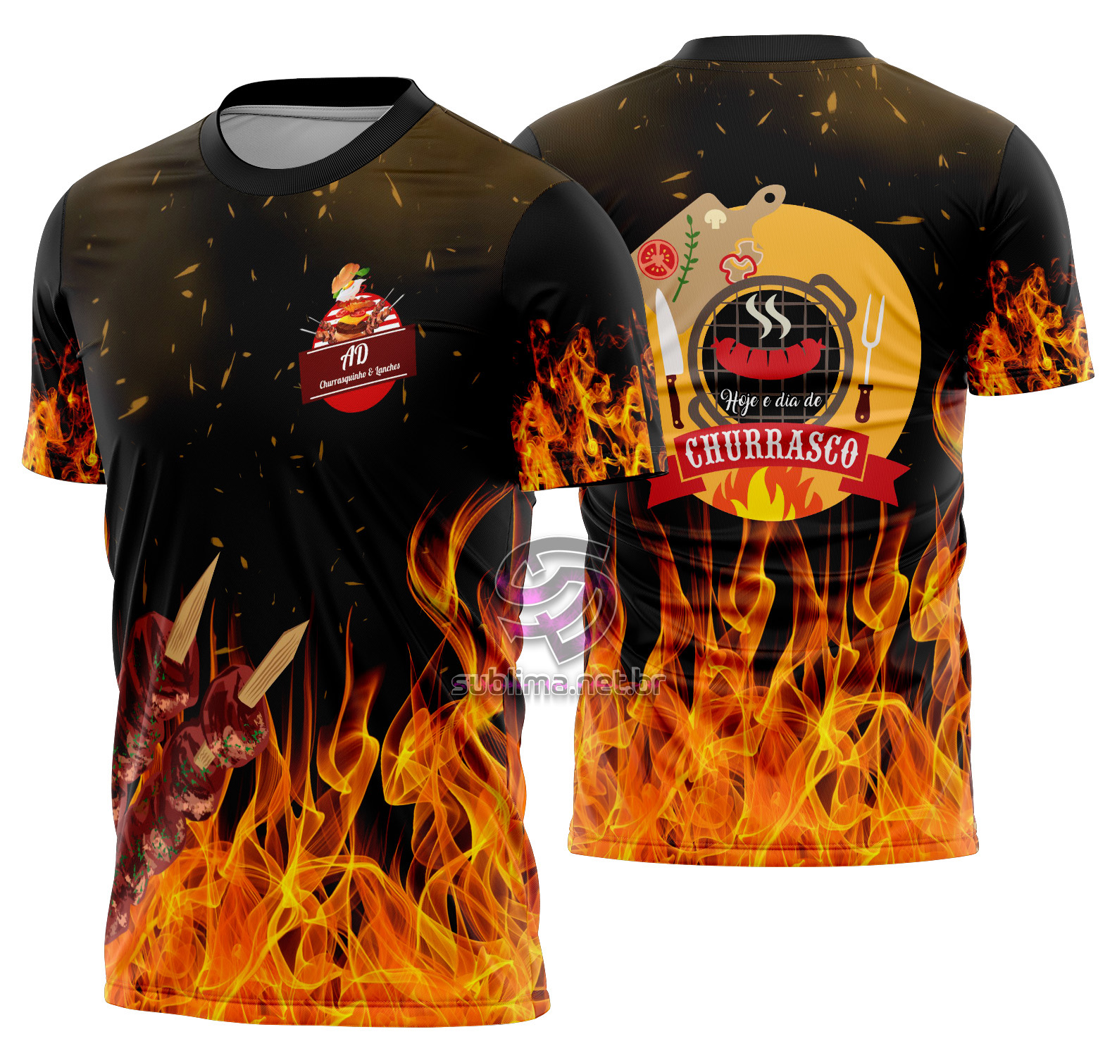 Arte estampa camisa Churrasco Mod-1