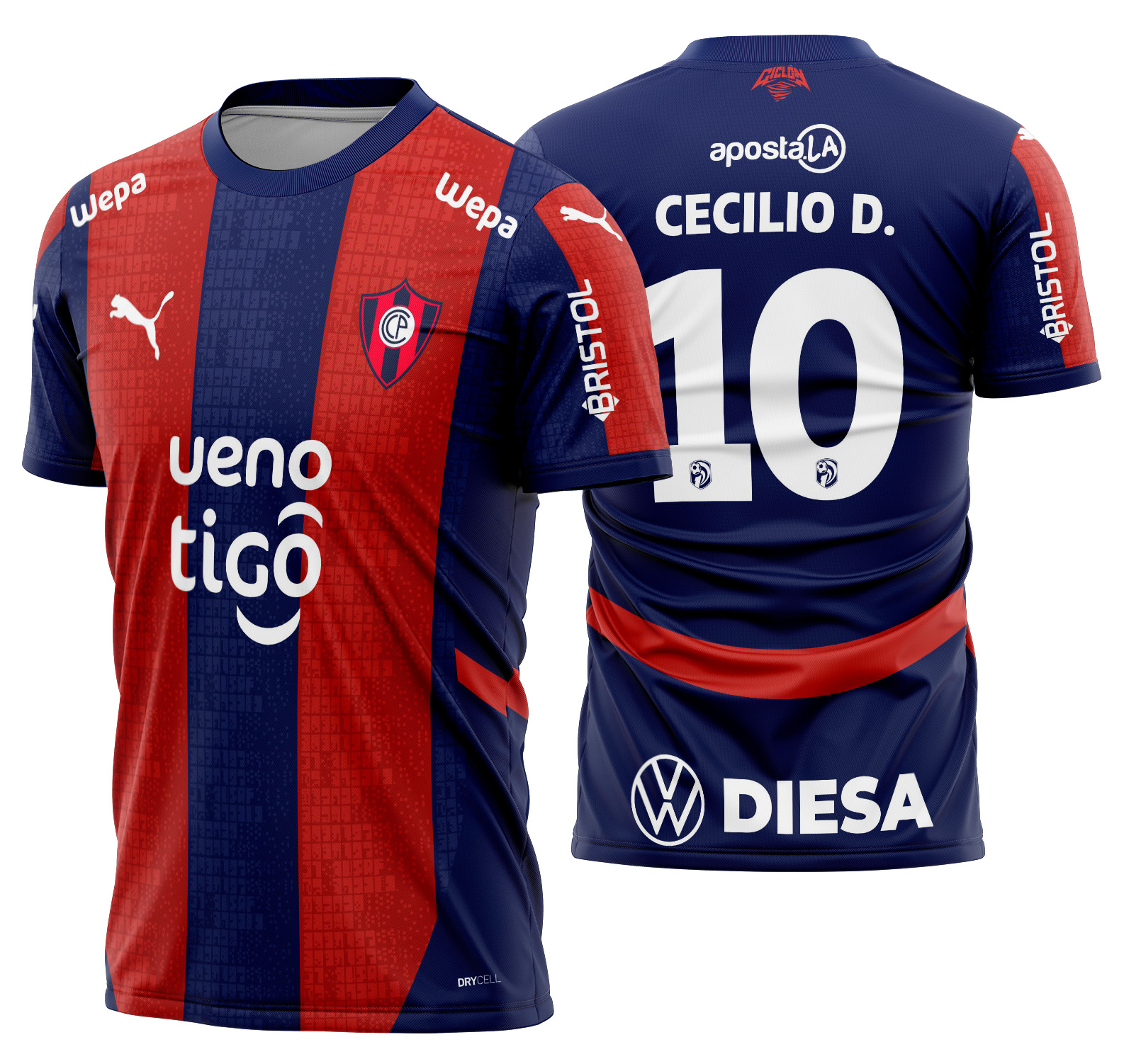 Arte vetor camisa Cerro Porteño Local 2025