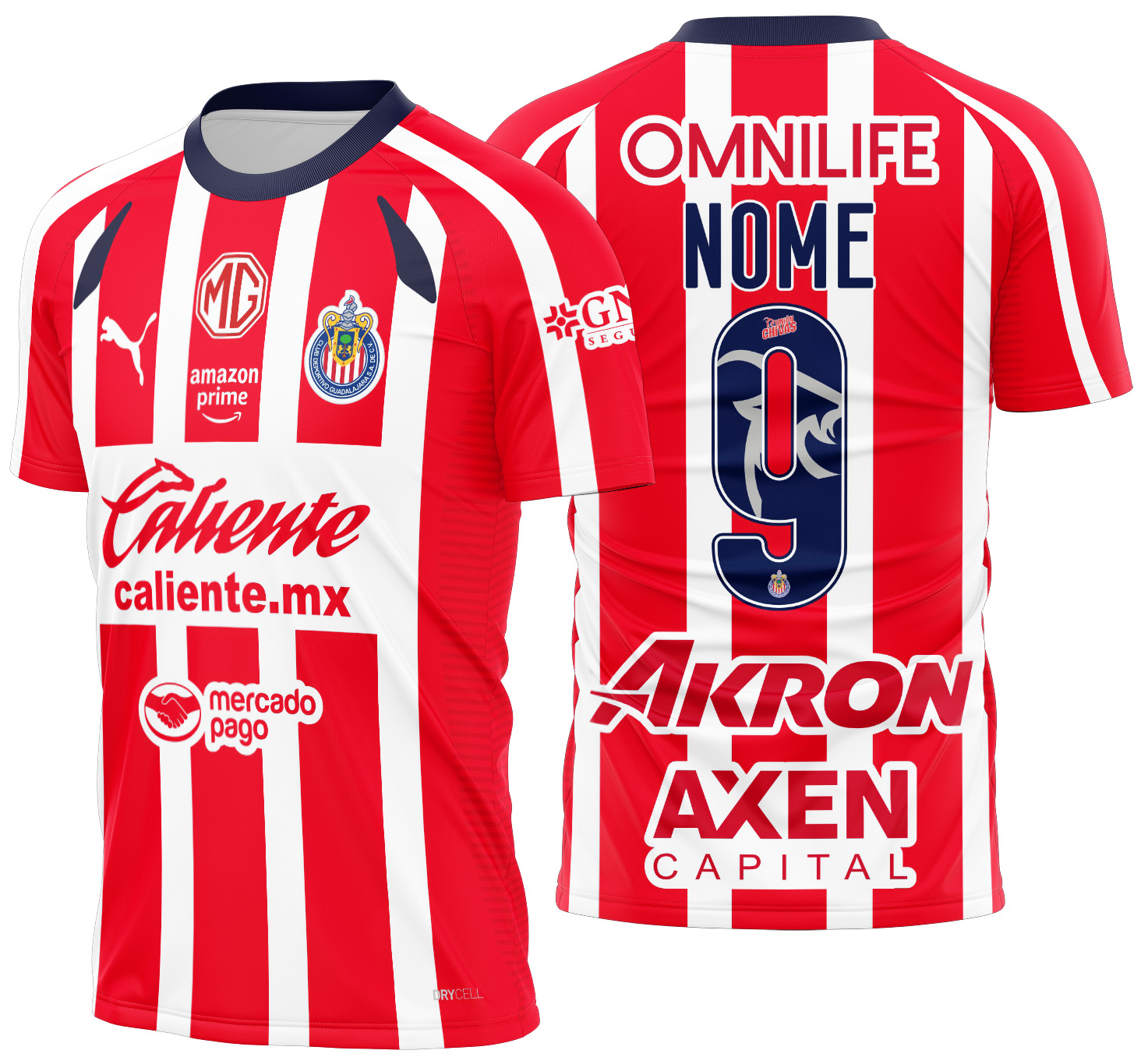 Arte Vetor Camisa Chivas Local 2025-2026
