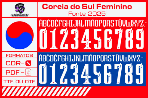 Fonte Coreia do Sul Feminino 2025
