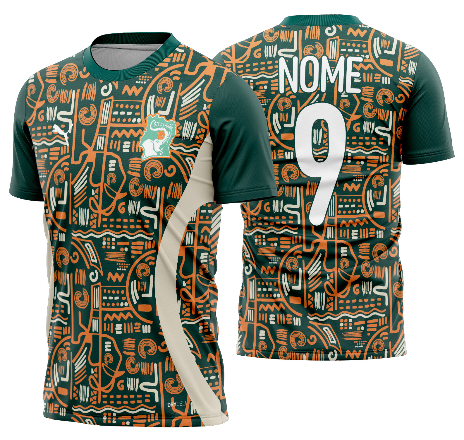Arte vetor camisa Costa De Marfim Pré-jogo 2024-2025