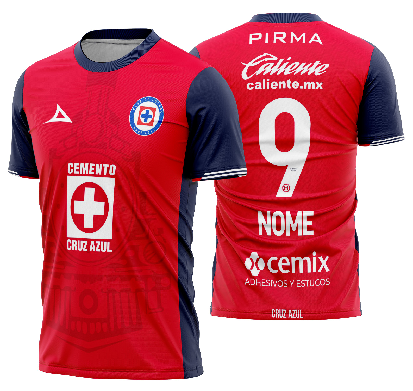 Arte vetor camisa Cruz Azul Alternativa 2024-2025