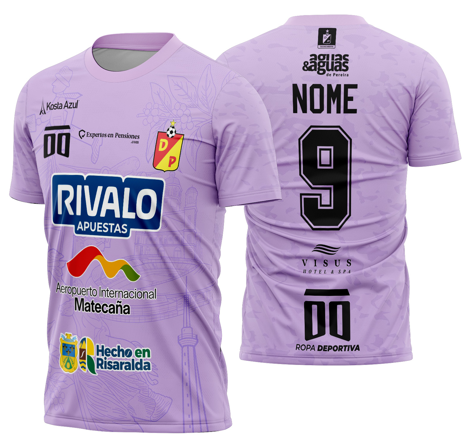 Arte Vetor Camisa Deportivo Pereira Visita 2025-2026