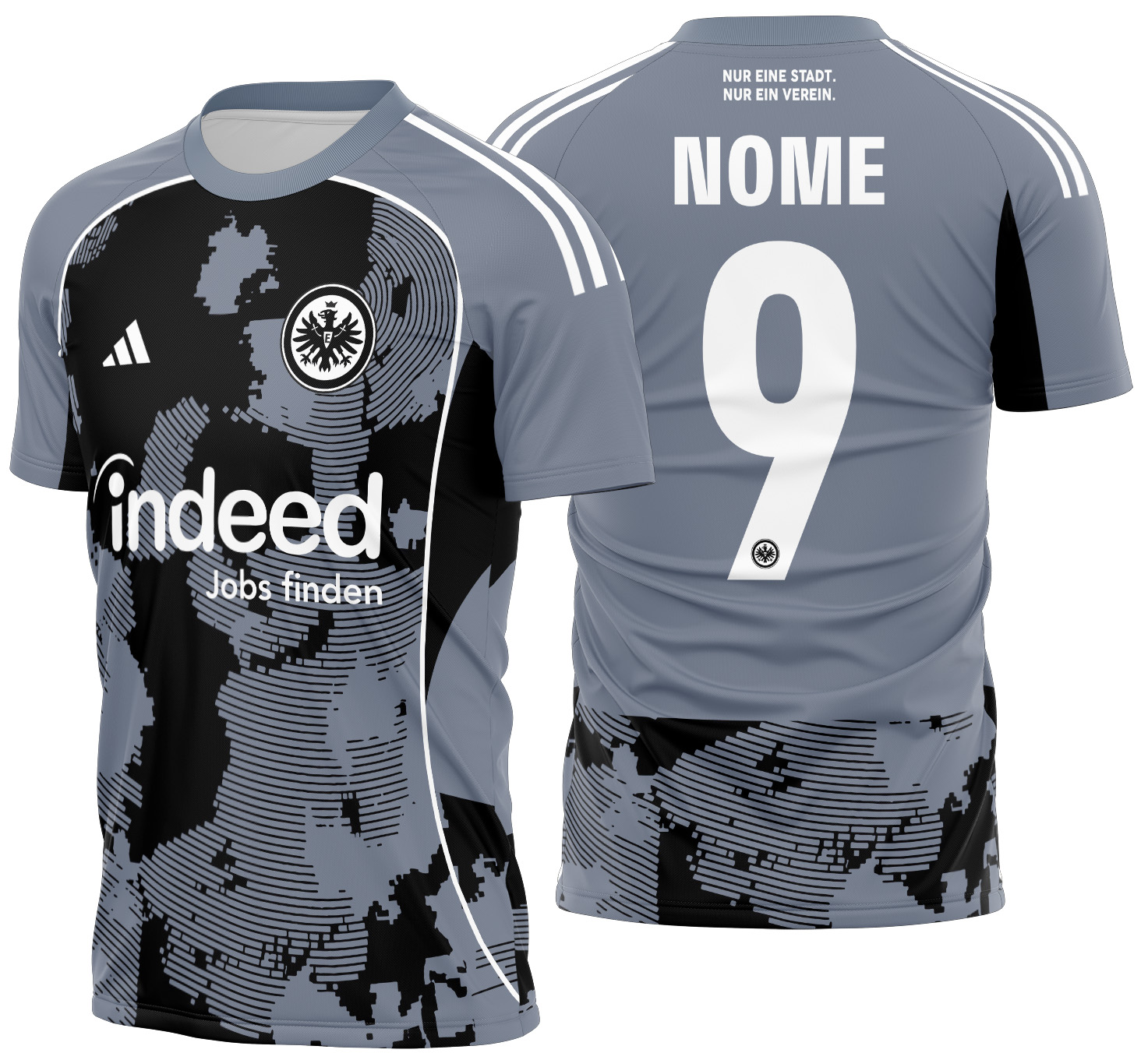 Arte Vetor Camisa Eintracht Frankfurt Terceira 2025-2026