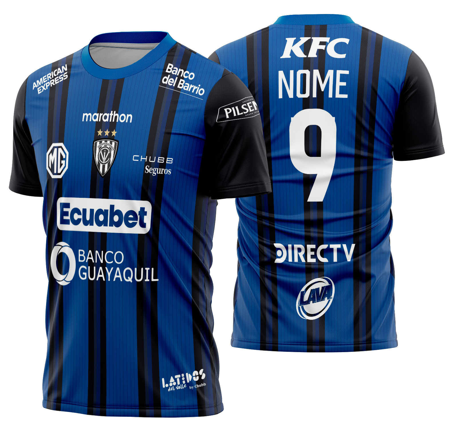 Arte vetor camisa Independiente Valle Local 2025