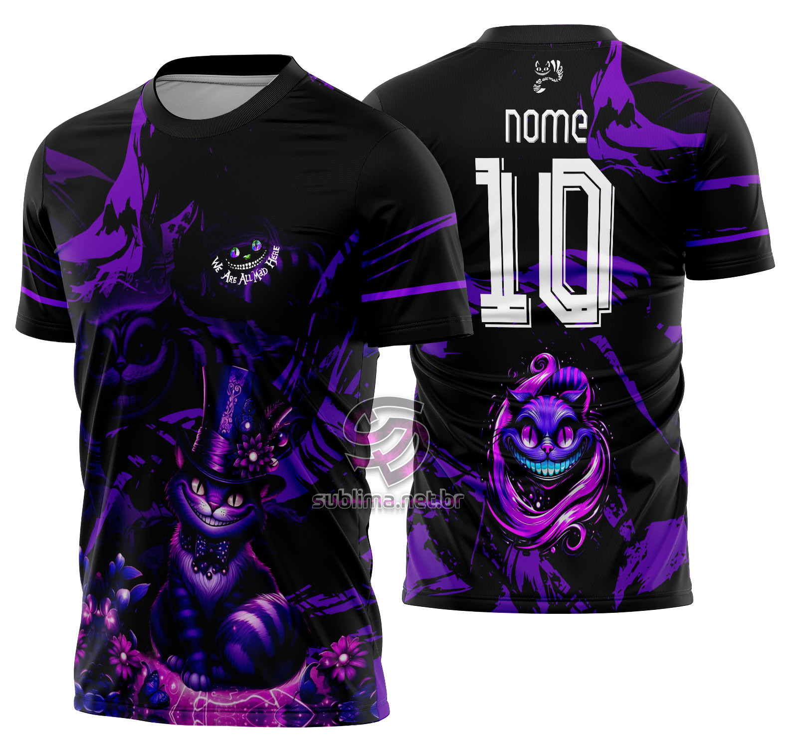 Arte Vetor Camisa Interclasse Gato de Cheshire Mod-681