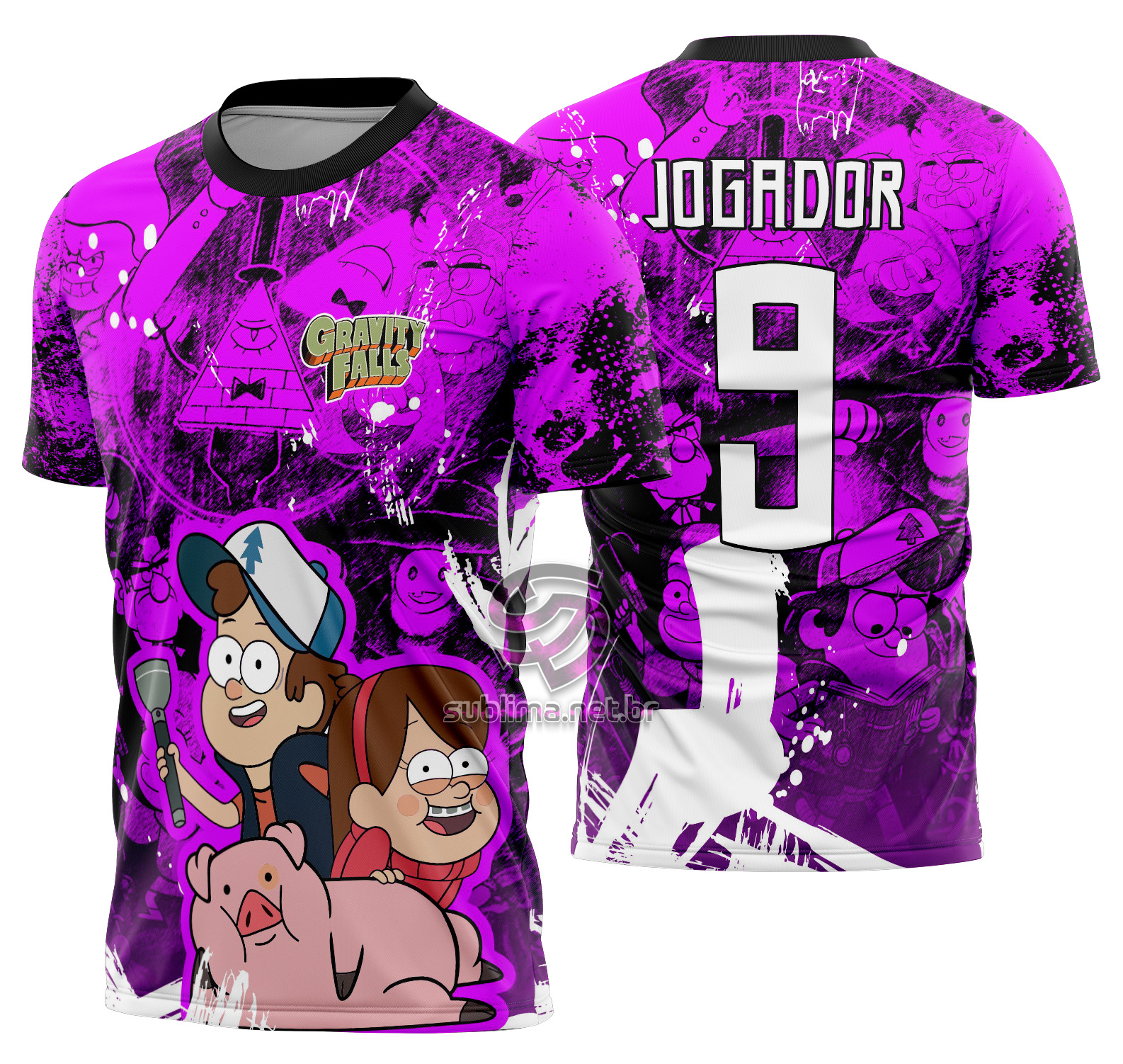 Arte Vetor Camisa Interclasse Gavity Falls Mod-703