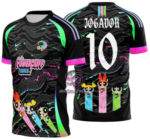 Arte Vetor Camisa Interclasse Meninas superpoderosas black Mod-684