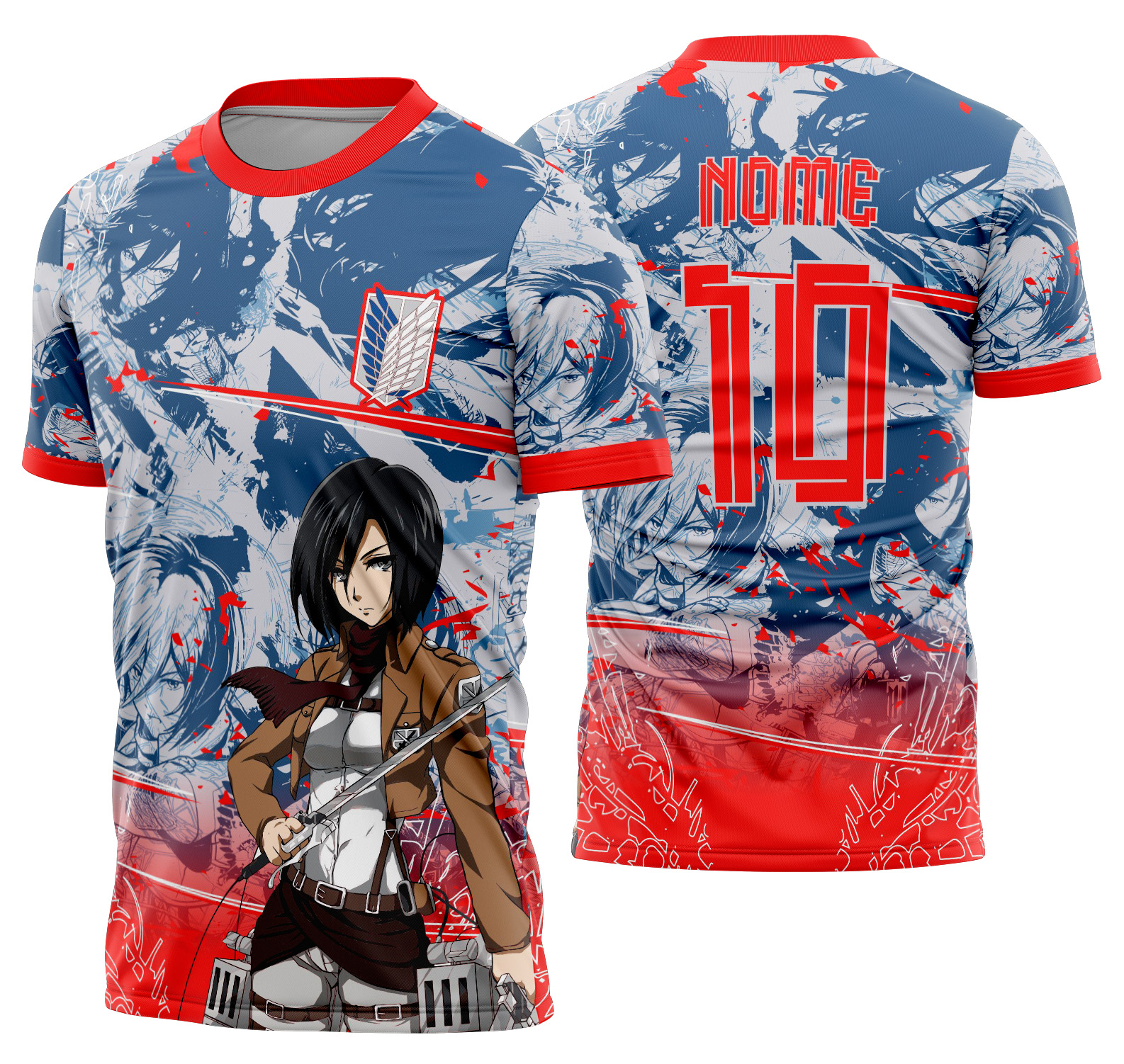 Arte vetor camisa Interclasse Mikasa Ackerman Mod-529