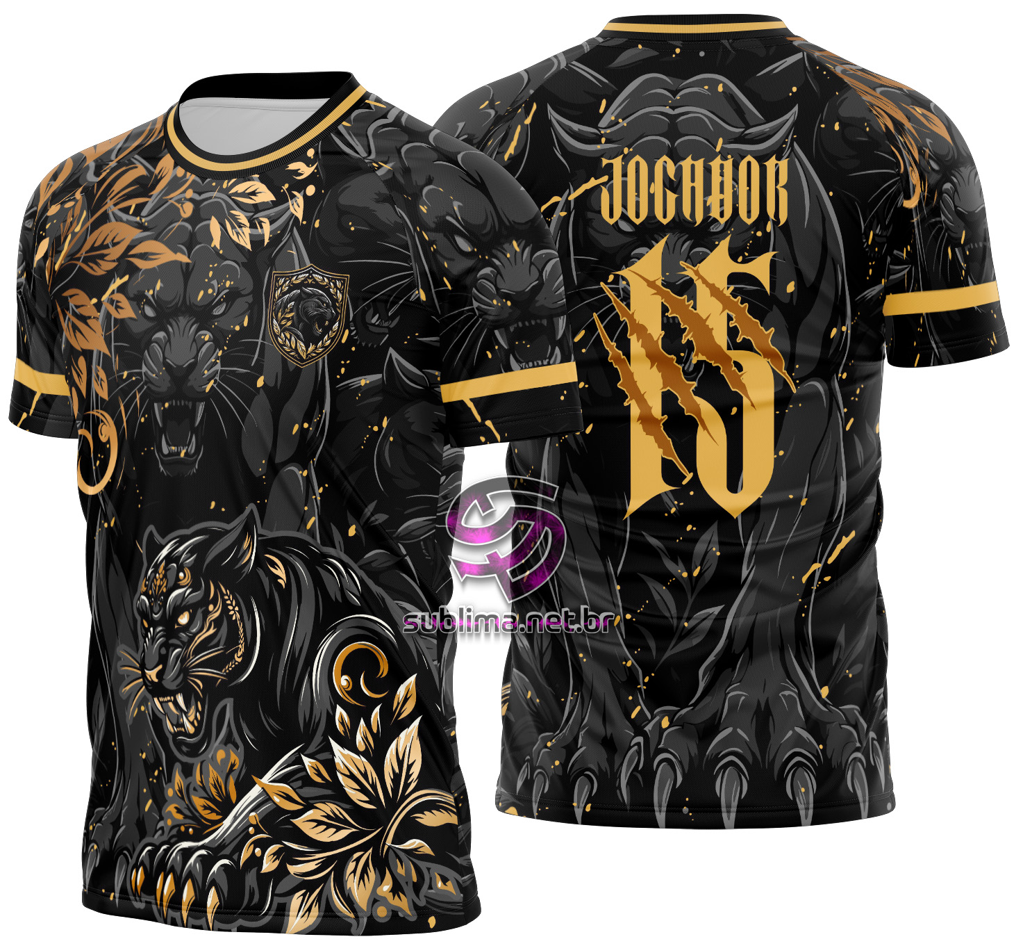 Arte Vetor Camisa Interclasse Pantera Black Dourada Mod-673
