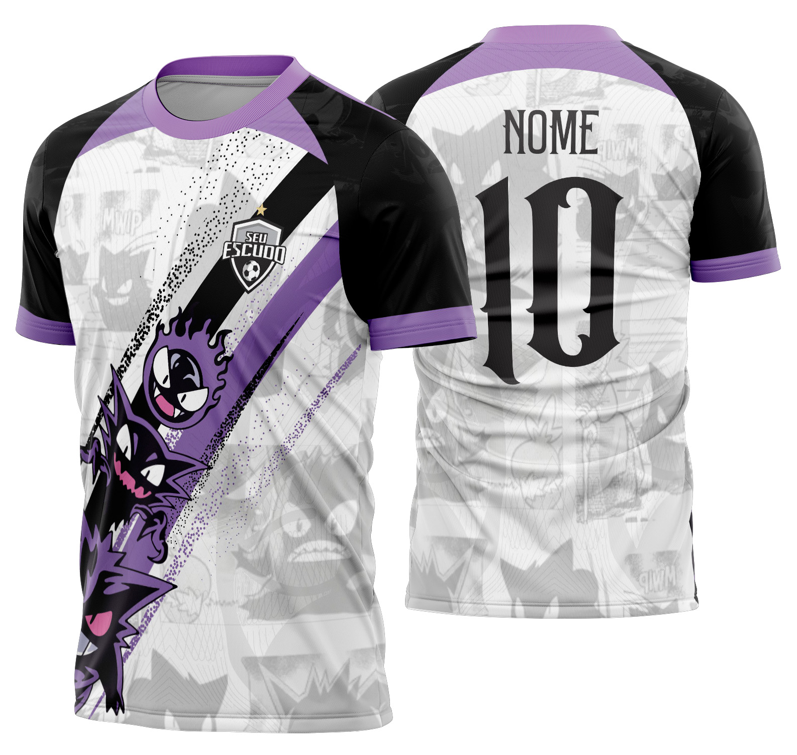 Arte Vetor Camisa Interclasse Pokémon Fantasma Mod-756