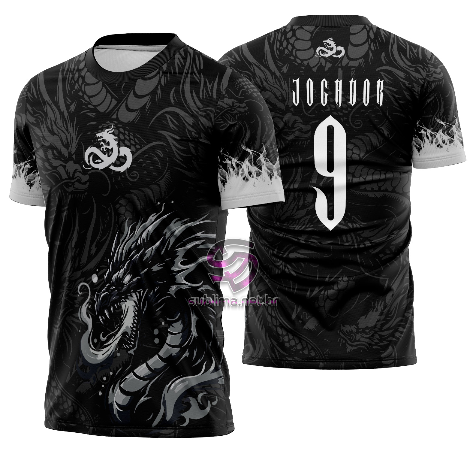 Arte Vetor Camisa Interclasse dragão negro Mod-669