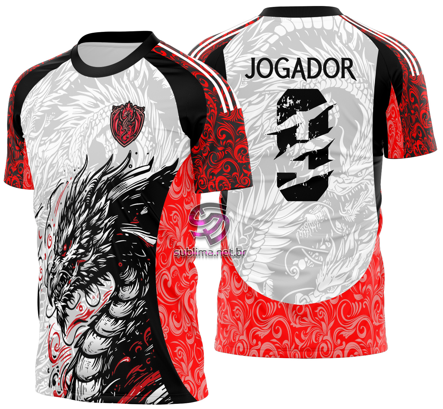 Arte Vetor Camisa Interclasse dragão negro Mod-670