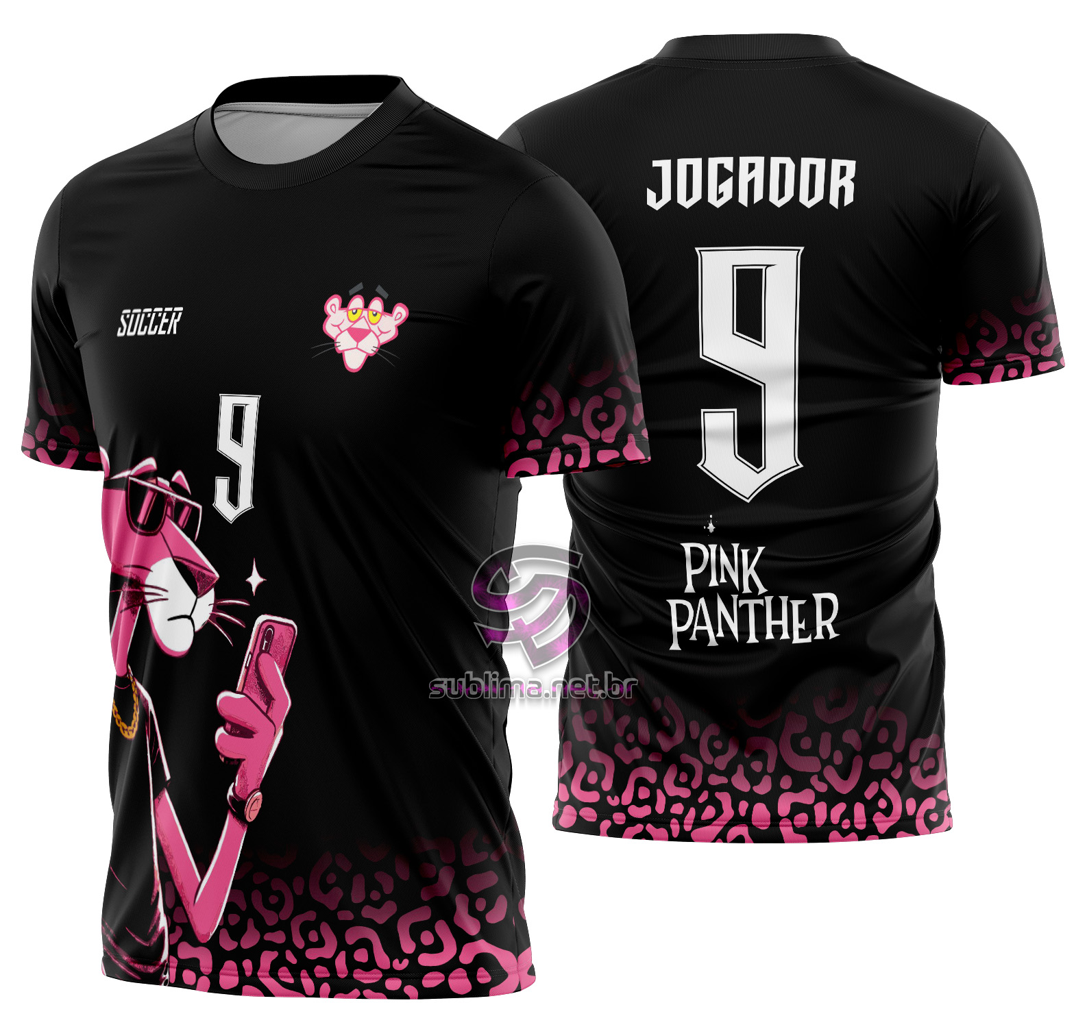 Arte vetor camisa Interclasse Pantera Cor de Rosa Mod-603