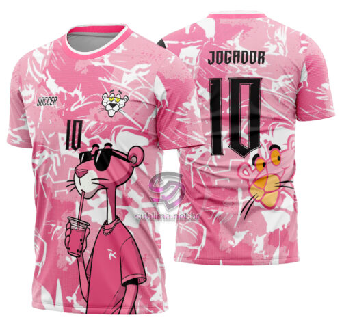 Arte vetor camisa Interclasse Pantera Cor de Rosa Mod-613