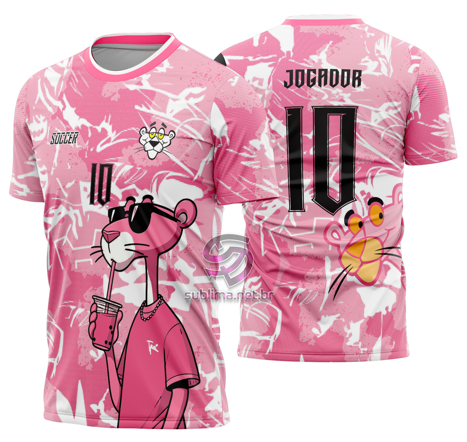 Arte vetor camisa Interclasse Pantera Cor de Rosa Mod-613