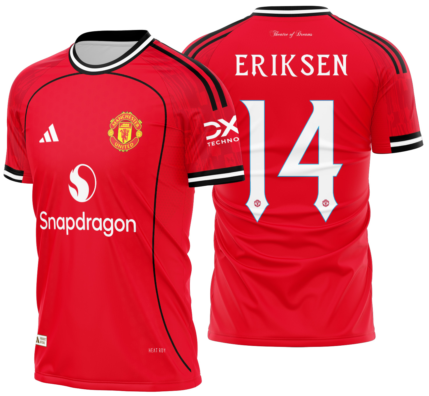 Arte Vetor Camisa Manchester United Local 2025-2026