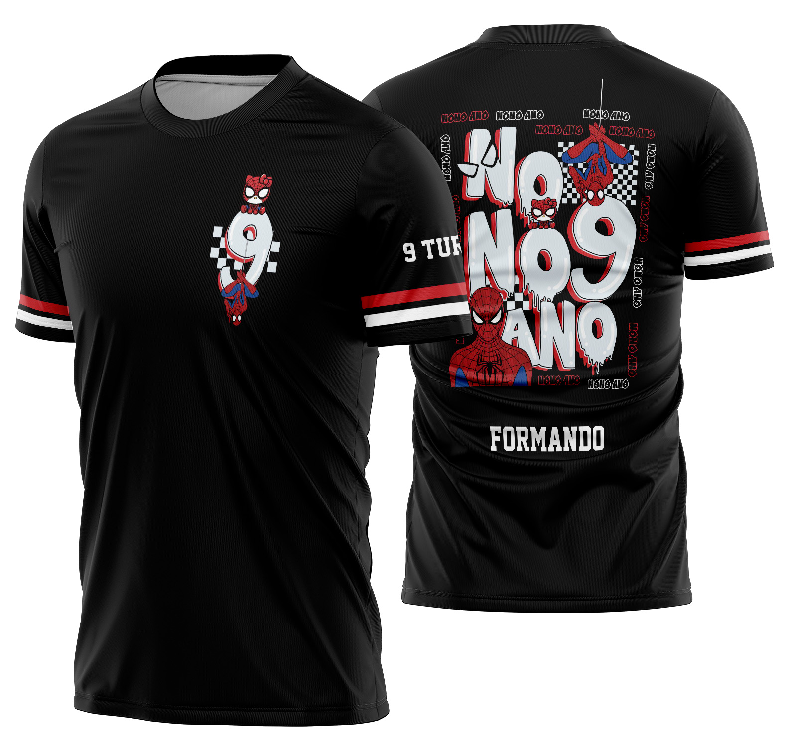 Arte vetor camisa Nono Ano Homem Aranha Mod-262