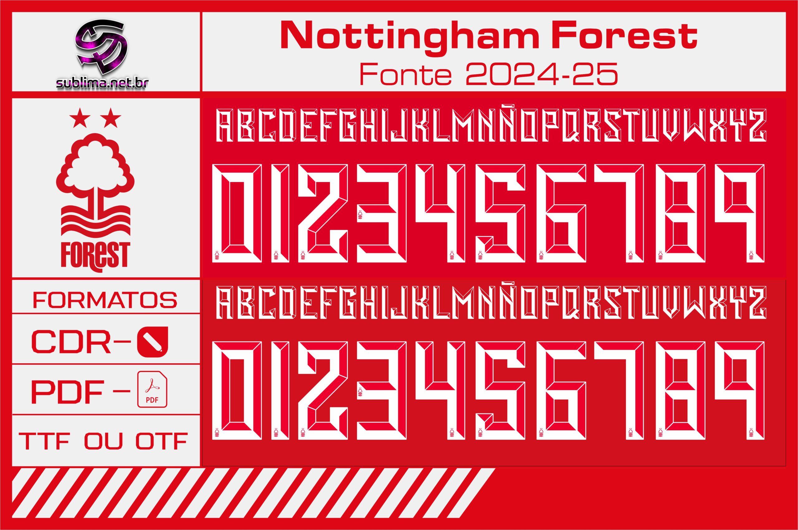 Fonte Nottingham Forest Home 24-25