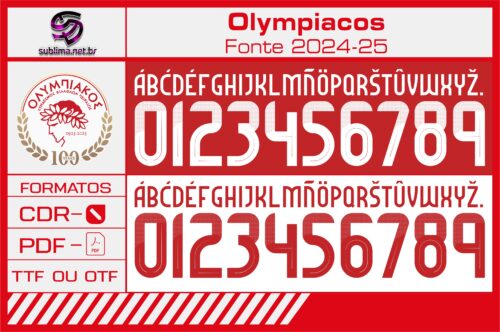 Arte vetor camisa Fonte Olympiacos 2024-2025