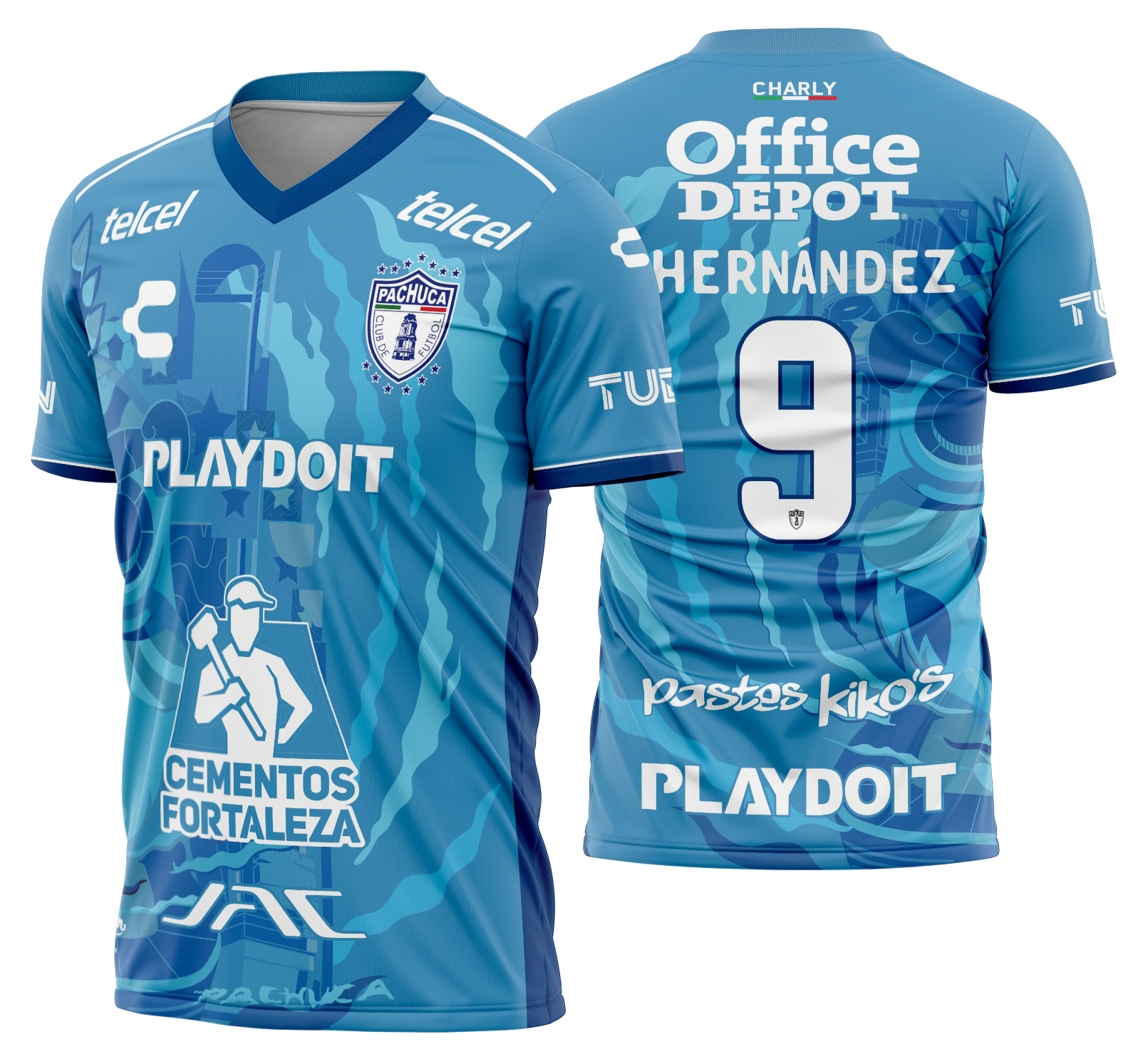 Arte vetor camisa Pachuca Alternativa 2024-2025