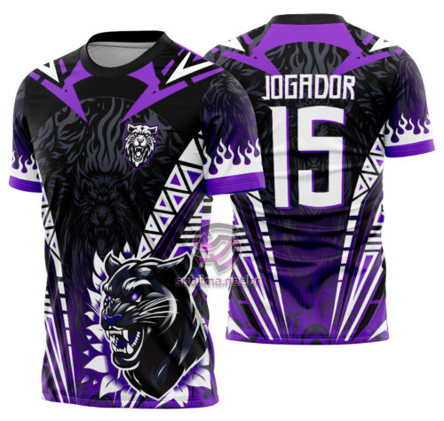 Arte vetor camisa Pantera Flores White Mod-604