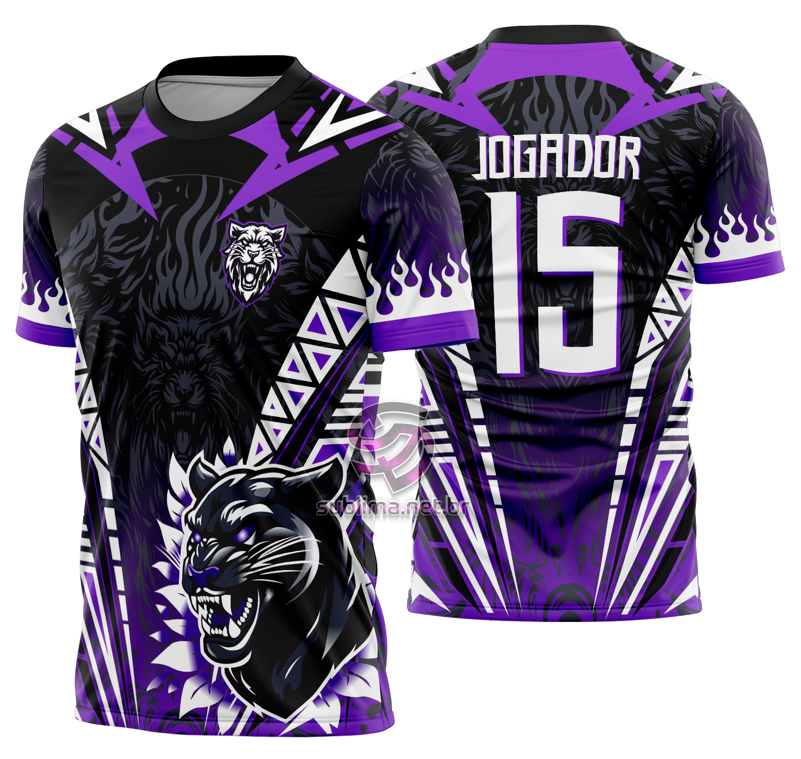 Arte vetor camisa Pantera Flores White Mod-604