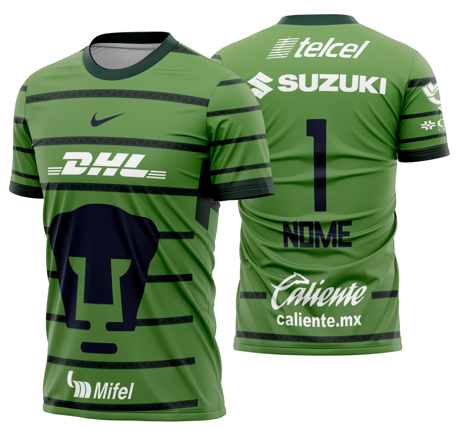 Arte vetor camisa Pumas UNAM Goleiro 2024-2025