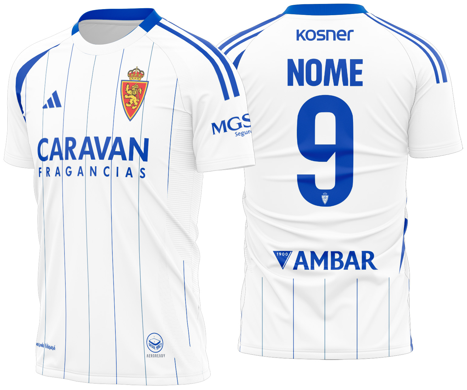 Arte vetor camisa Real Zaragoza Local 2024-2025