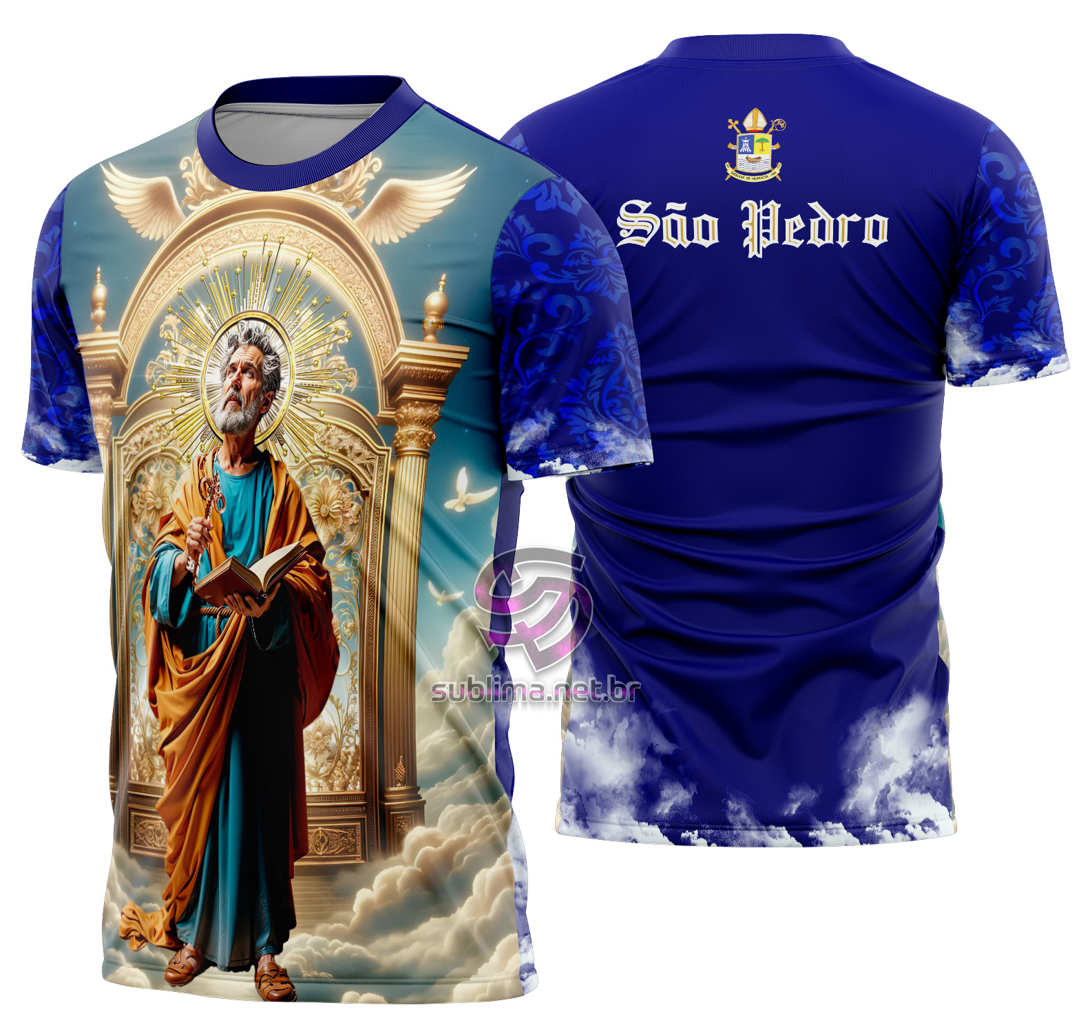 Arte estampa Camisa São Pedro #SPD-AZUM