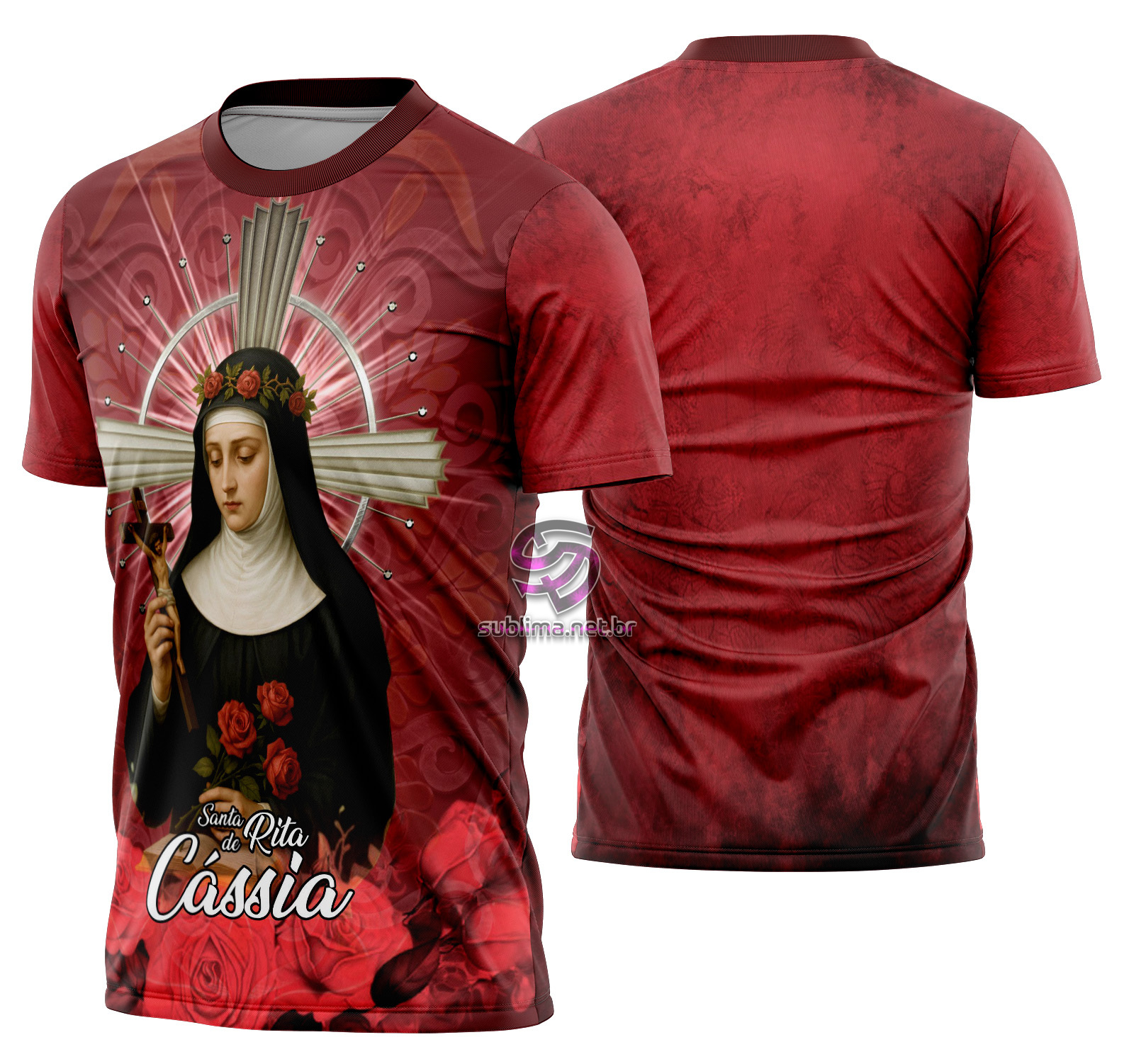 Arte estampa camisa Santa Rita de Cássia - Imagem 2
