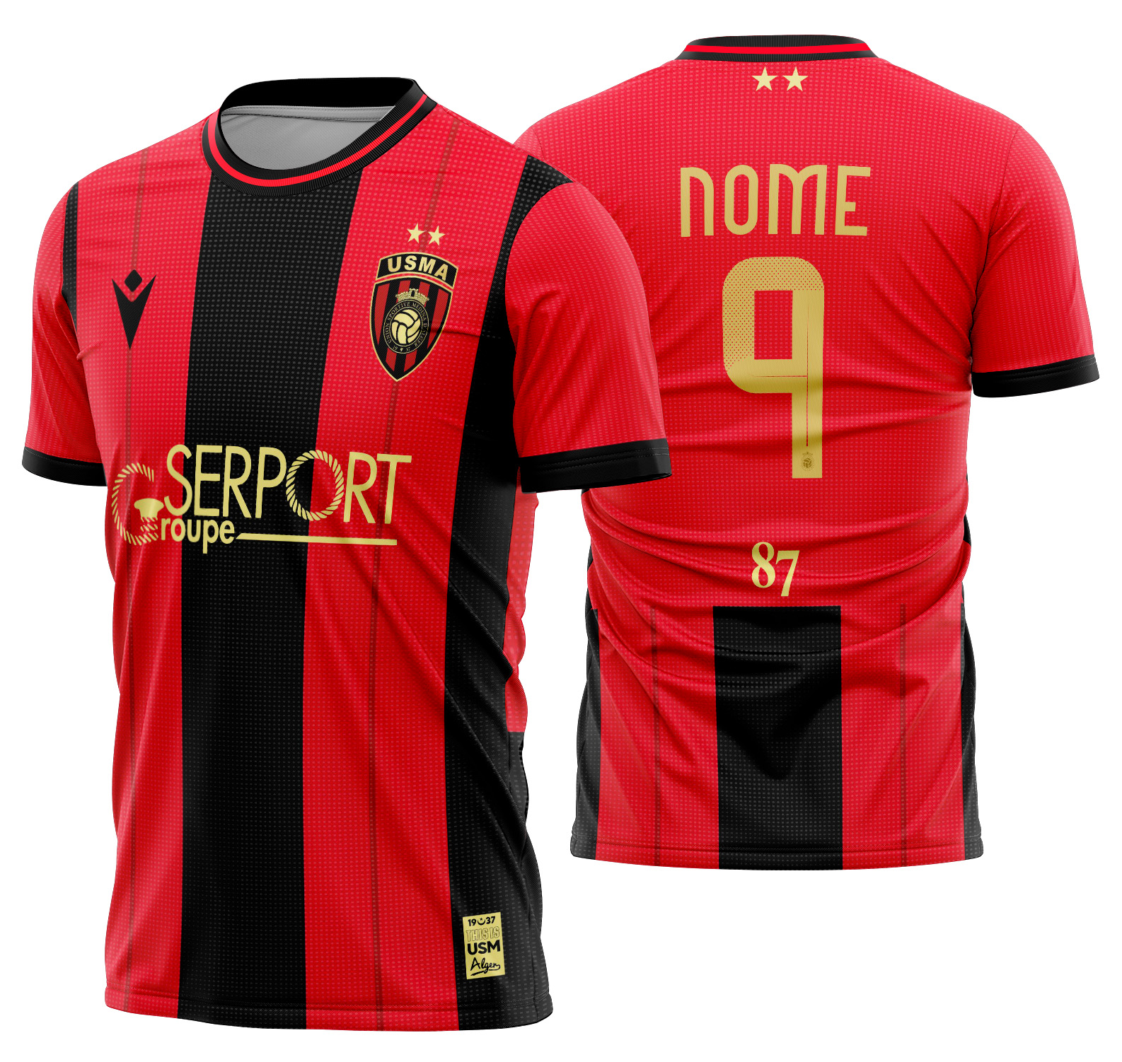 Arte vetor camisa USM Alger Local 2024-2025