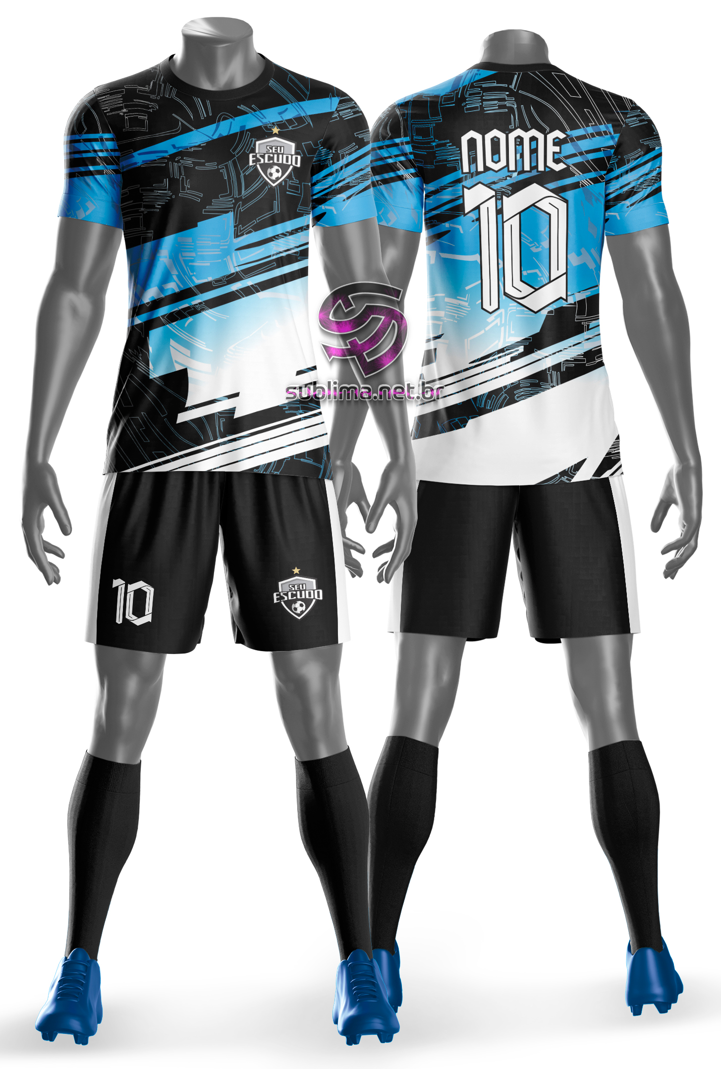 Arte vetor camisa Uniforme time amador Mod-14