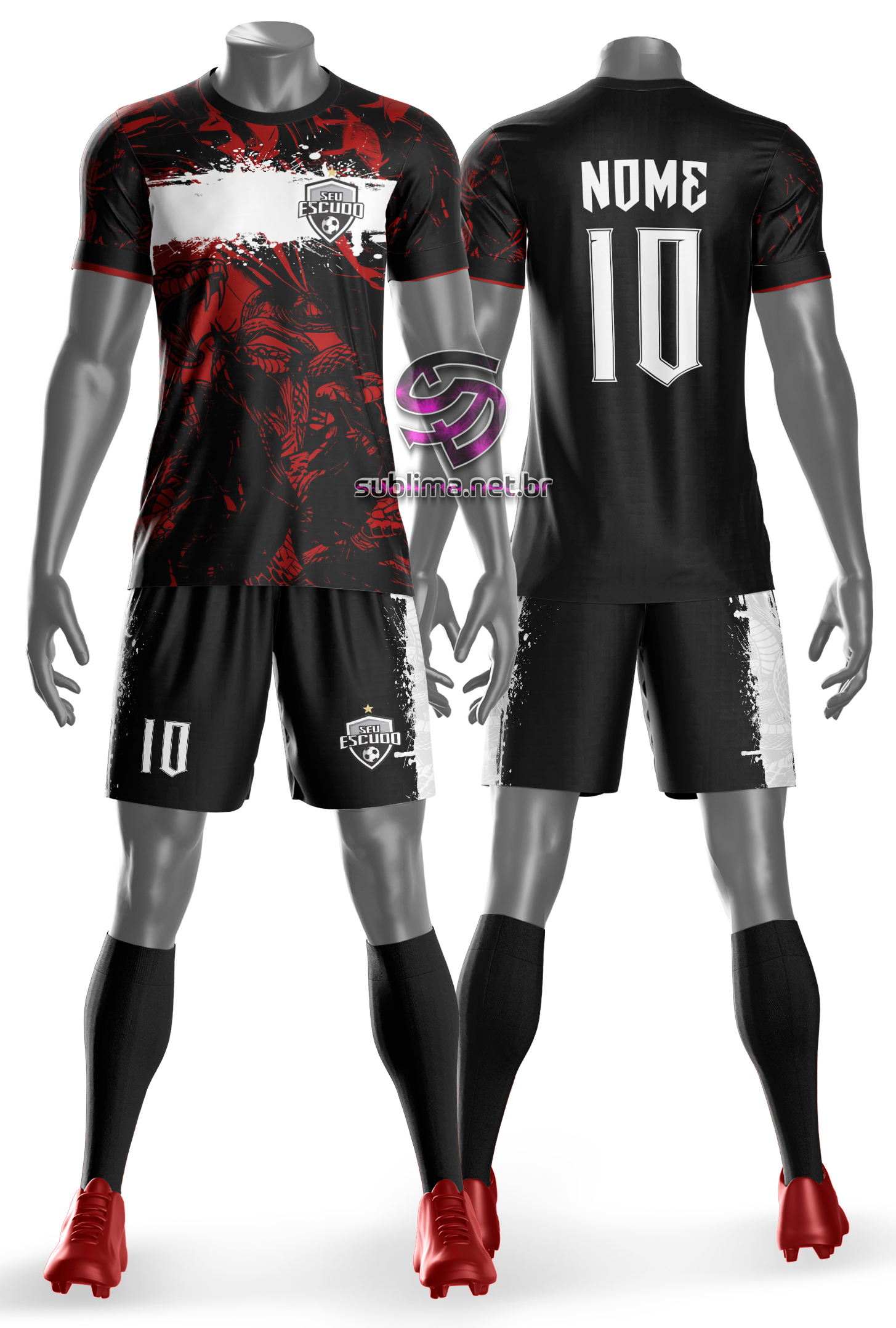 Arte vetor camisa Uniforme time amador Mod-3